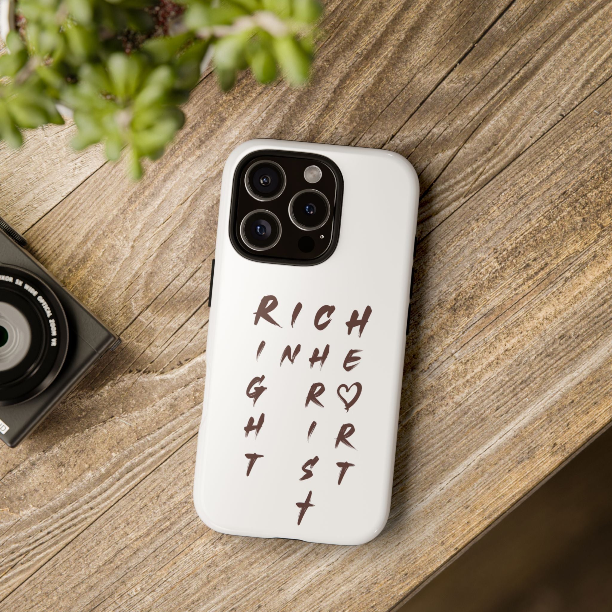 Rich in Christ Phone Case, Inspirational Phone Cover, Christian Gifts, Trendy Phone Accessory, Faith-Based Design