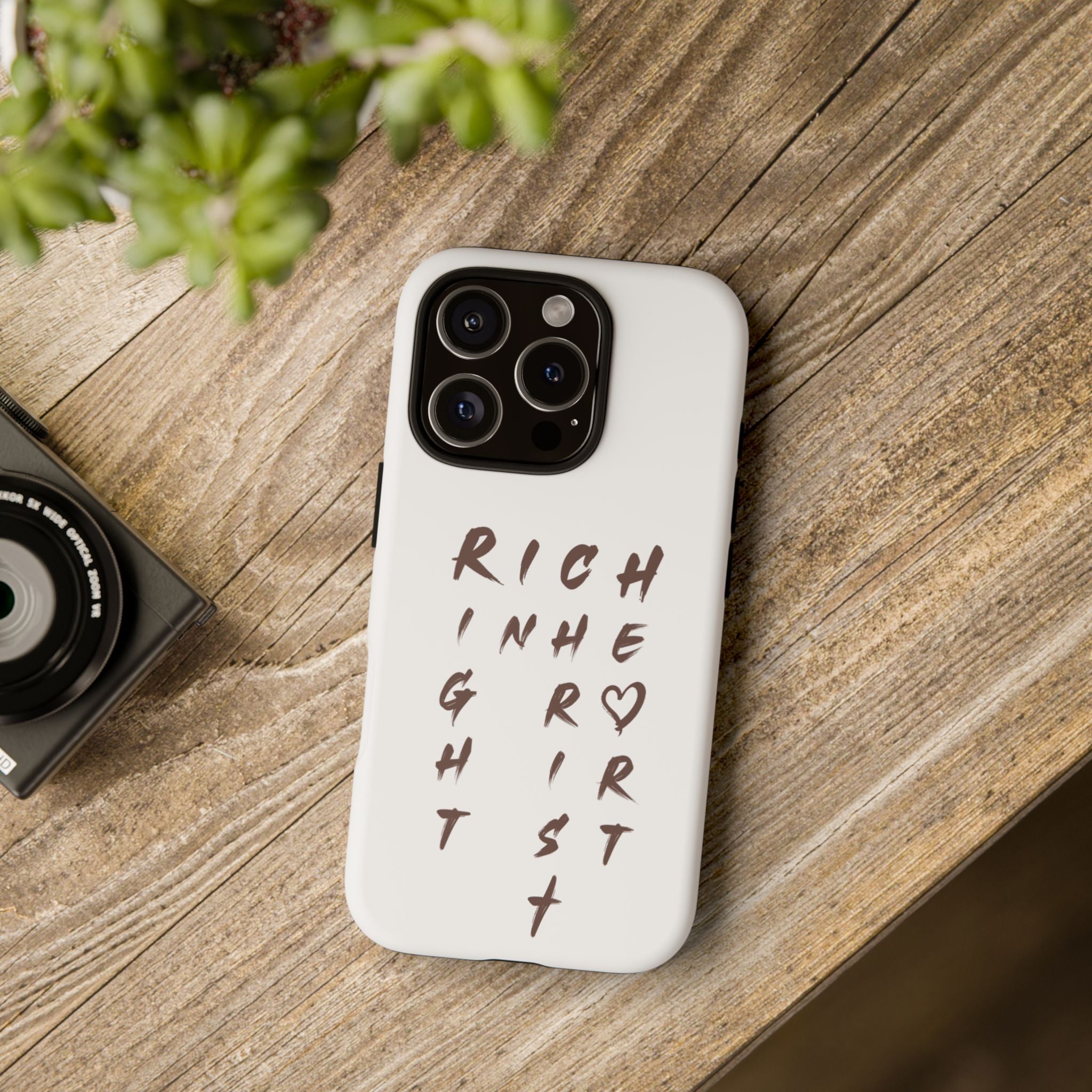Rich in Christ Phone Case, Inspirational Phone Cover, Christian Gifts, Trendy Phone Accessory, Faith-Based Design