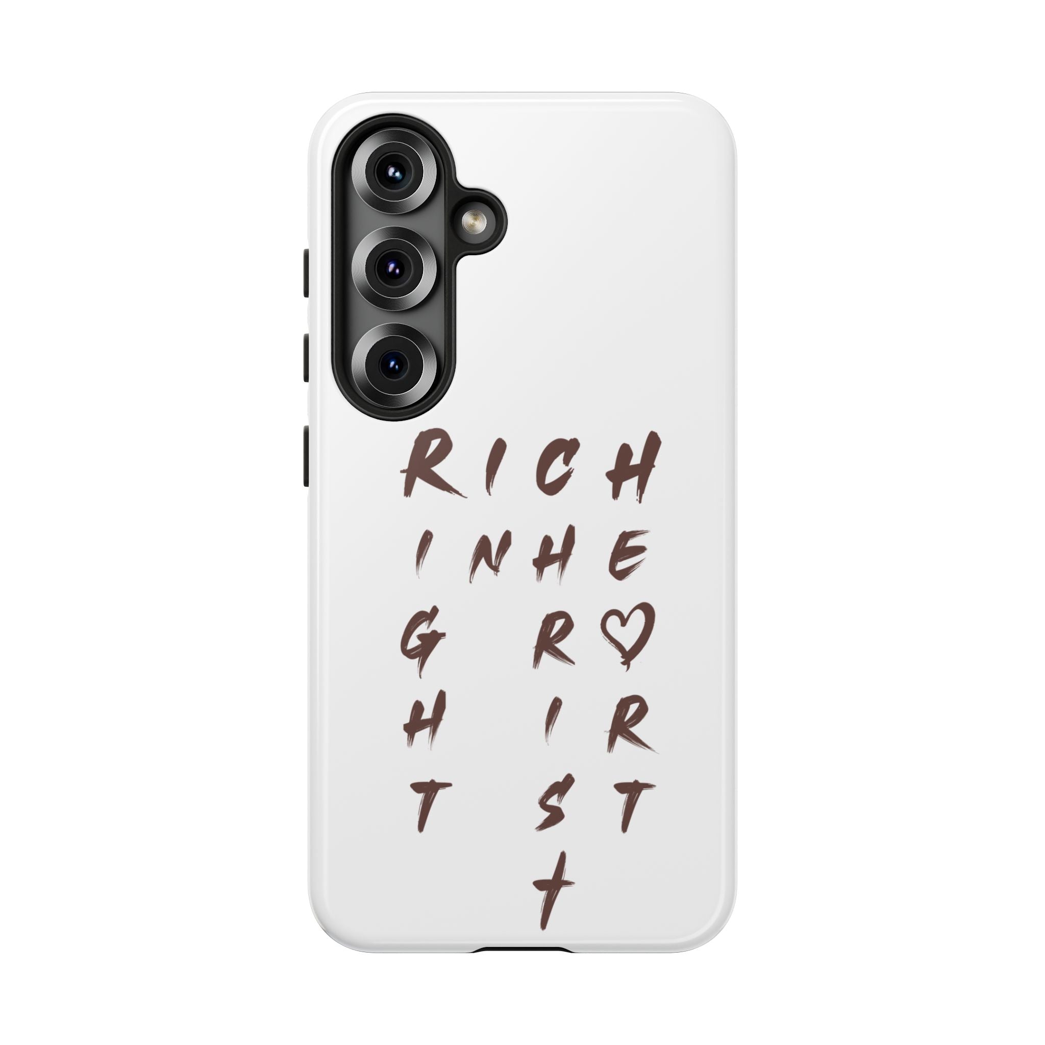 Rich in Christ Phone Case, Inspirational Phone Cover, Christian Gifts, Trendy Phone Accessory, Faith-Based Design