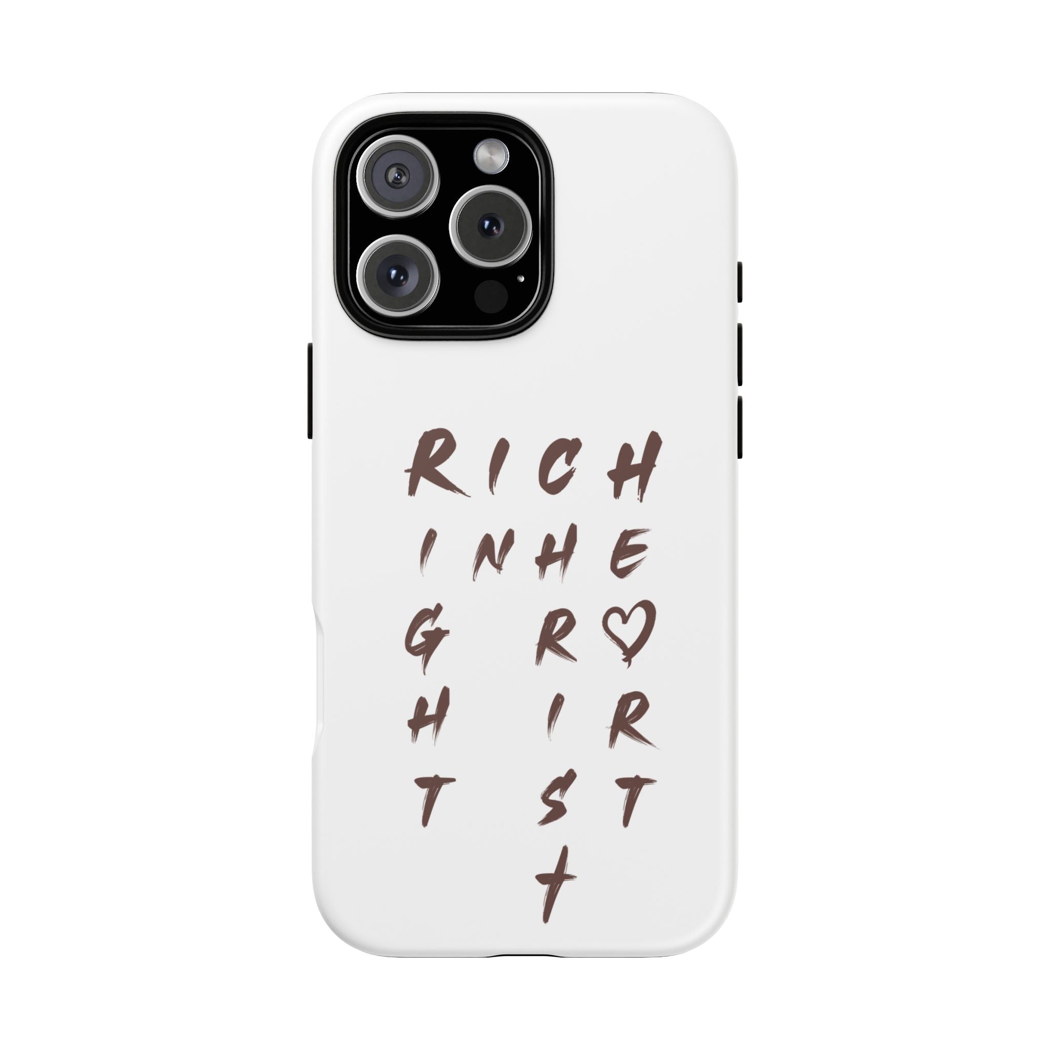 Rich in Christ Phone Case, Inspirational Phone Cover, Christian Gifts, Trendy Phone Accessory, Faith-Based Design