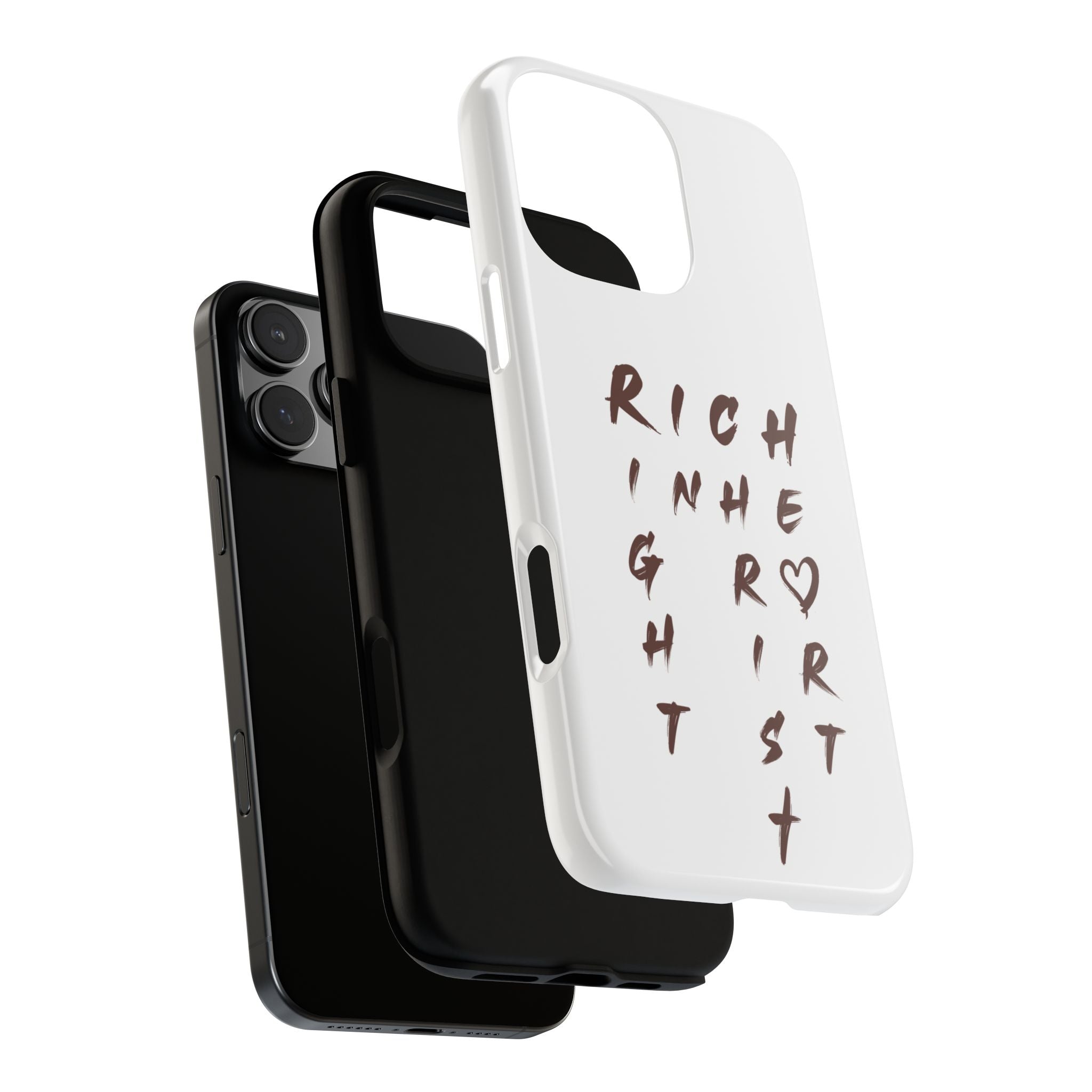 Rich in Christ Phone Case, Inspirational Phone Cover, Christian Gifts, Trendy Phone Accessory, Faith-Based Design