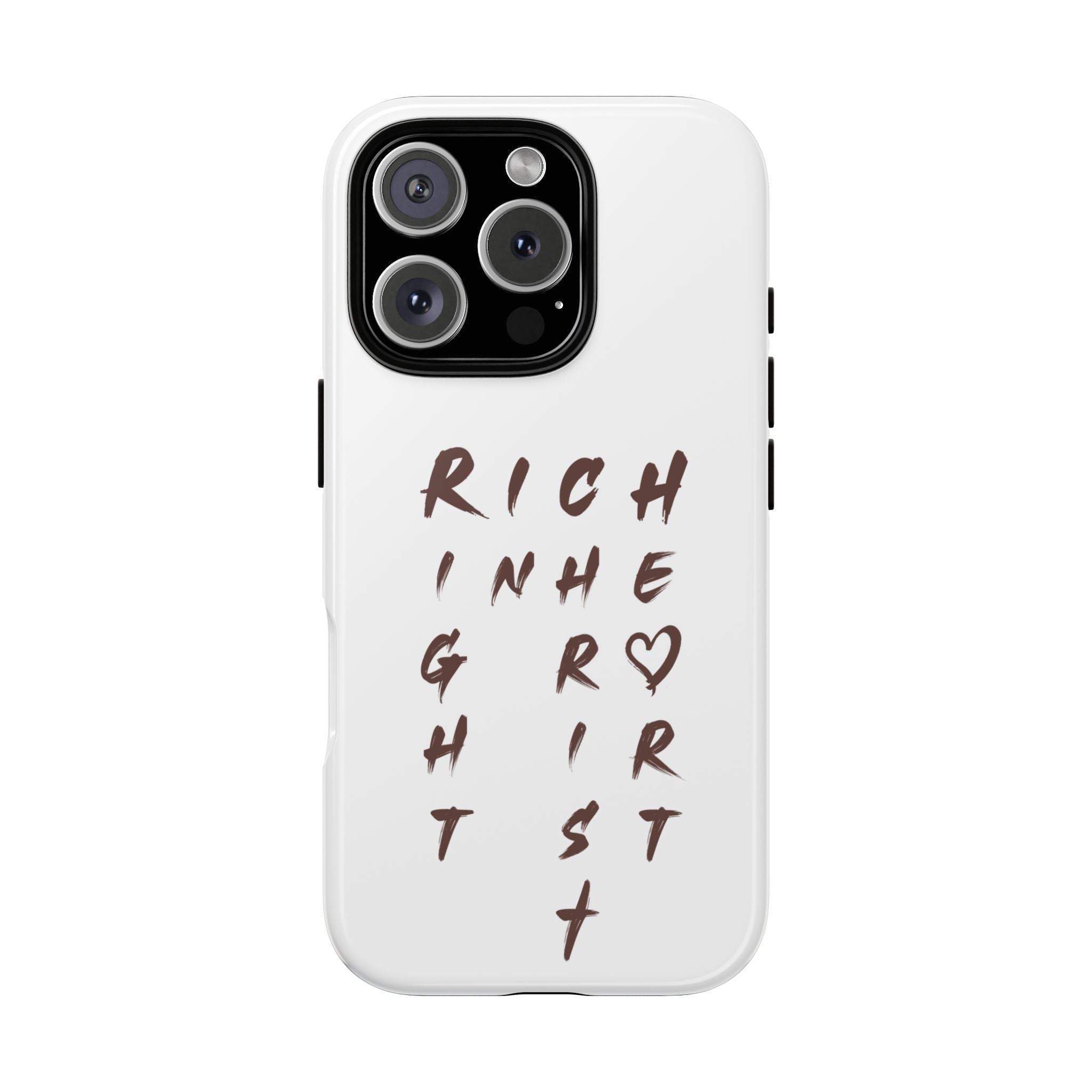 Rich in Christ Phone Case, Inspirational Phone Cover, Christian Gifts, Trendy Phone Accessory, Faith-Based Design