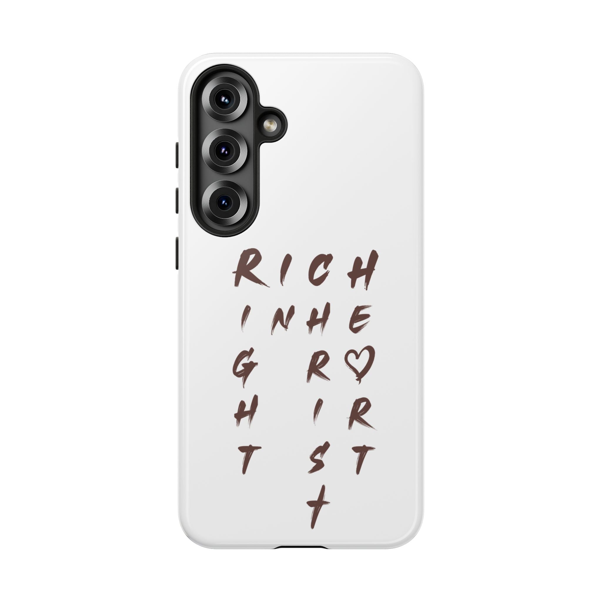Rich in Christ Phone Case, Inspirational Phone Cover, Christian Gifts, Trendy Phone Accessory, Faith-Based Design