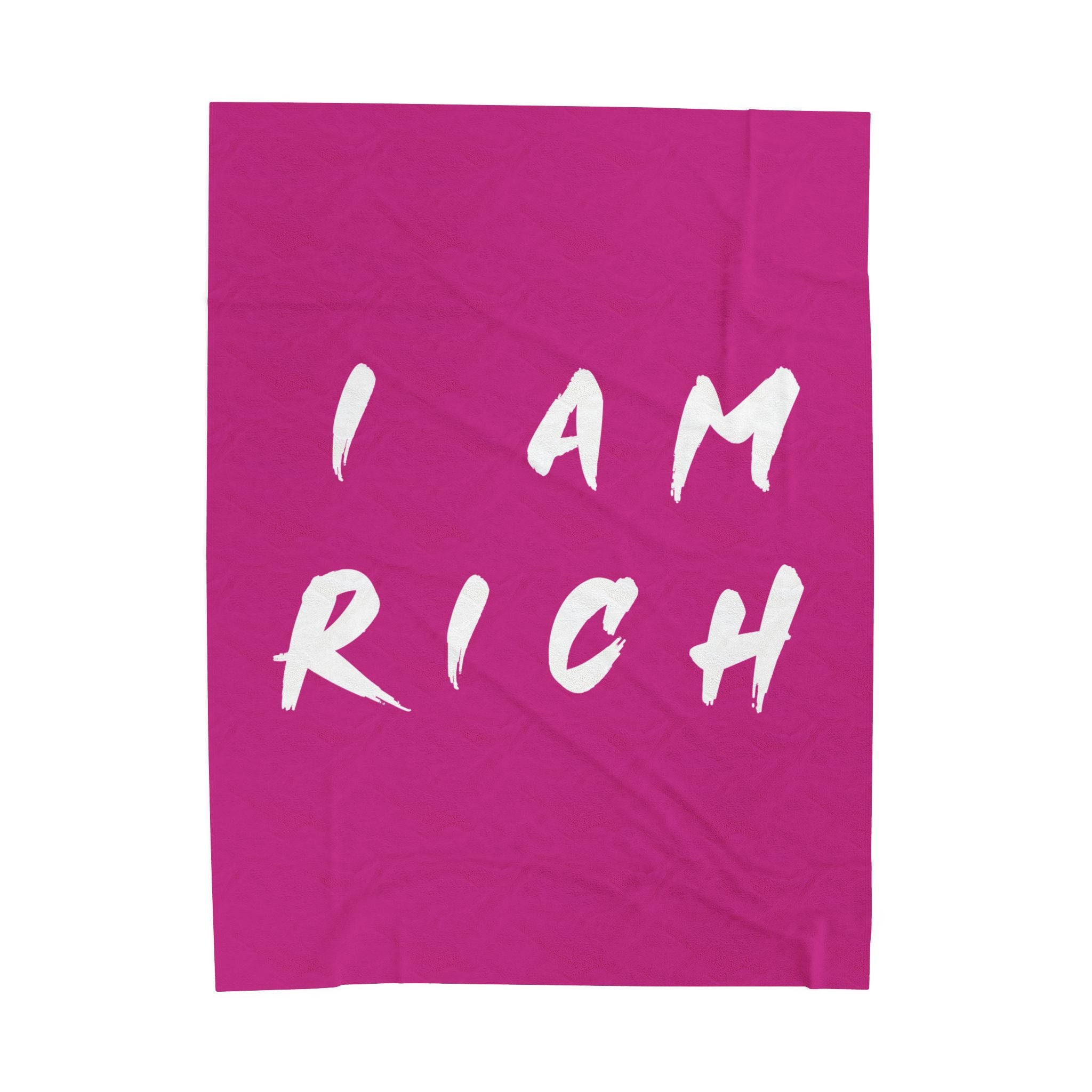 I Am Rich, Soft Throw for Home Decor, Gift for Cozy Nights, Motivational Decor, Luxury Bedding