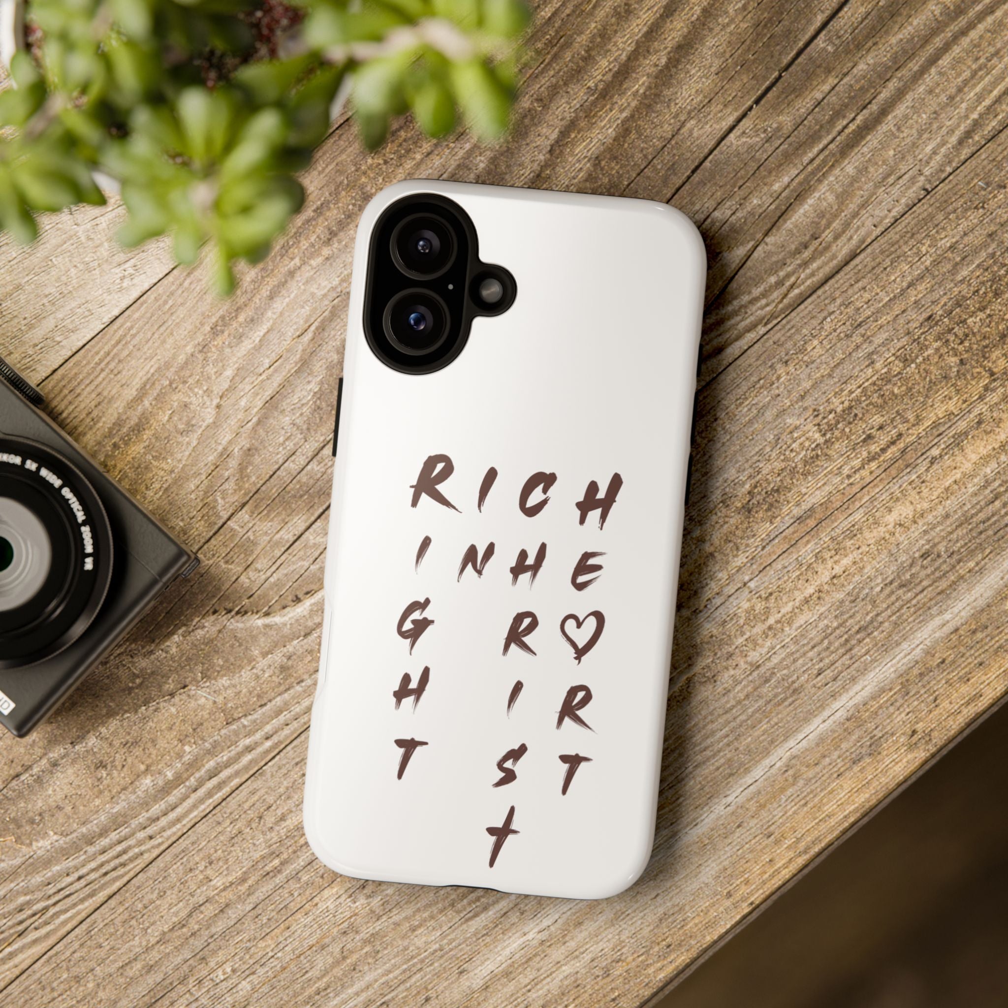Rich in Christ Phone Case, Inspirational Phone Cover, Christian Gifts, Trendy Phone Accessory, Faith-Based Design