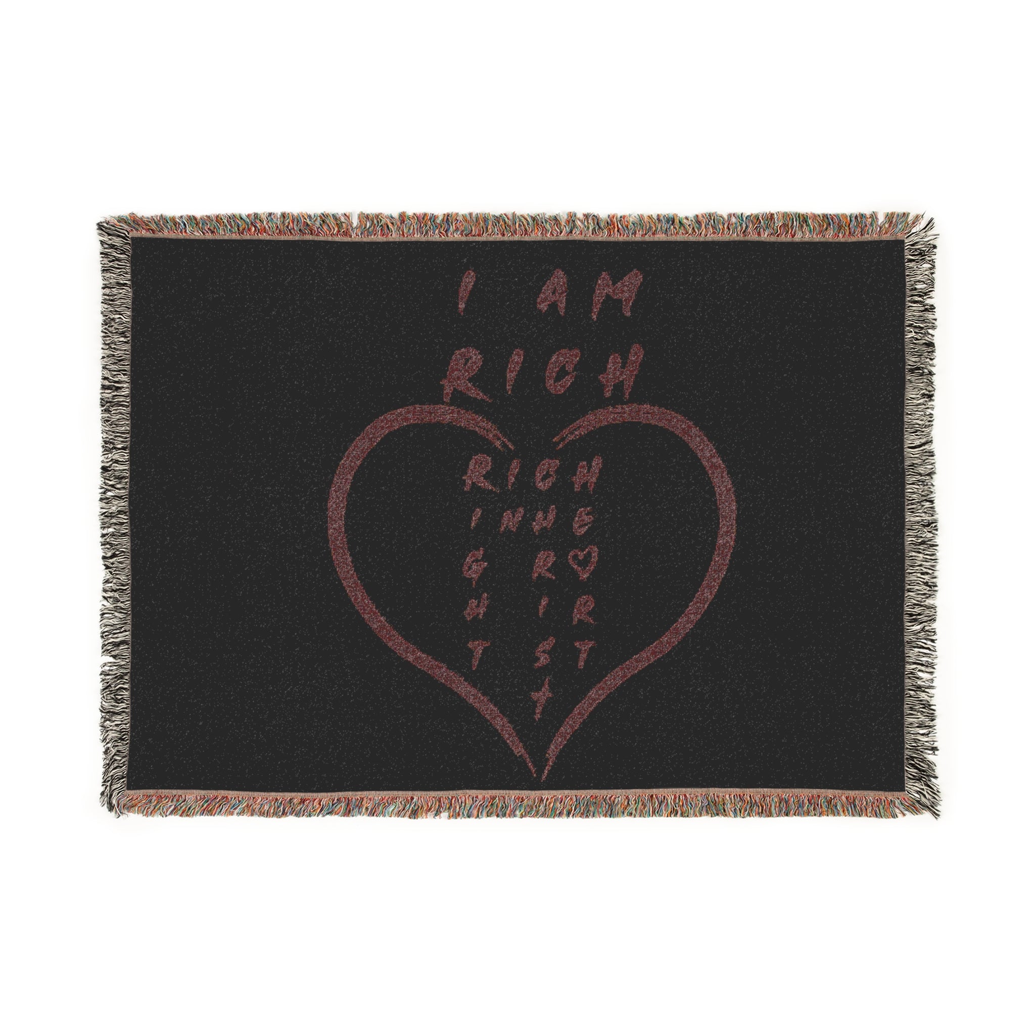 I AM RICH Heartfelt Woven Blanket - Cozy Home Decor, Inspirational Gift, Warm Throw for All Occasions, Unique Heart Design, Perfect for [...]