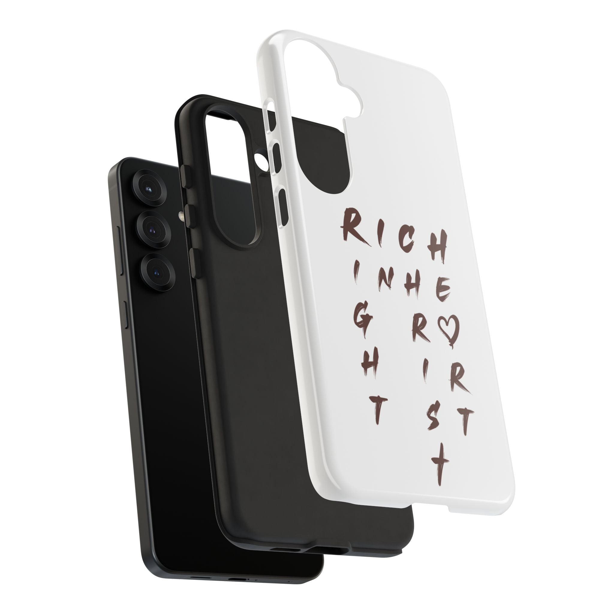 Rich in Christ Phone Case, Inspirational Phone Cover, Christian Gifts, Trendy Phone Accessory, Faith-Based Design