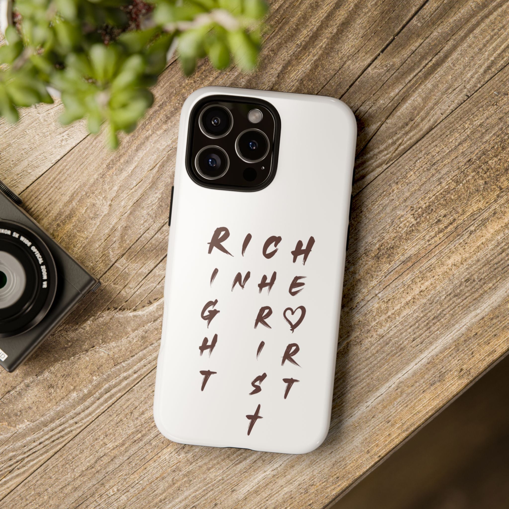 Rich in Christ Phone Case, Inspirational Phone Cover, Christian Gifts, Trendy Phone Accessory, Faith-Based Design