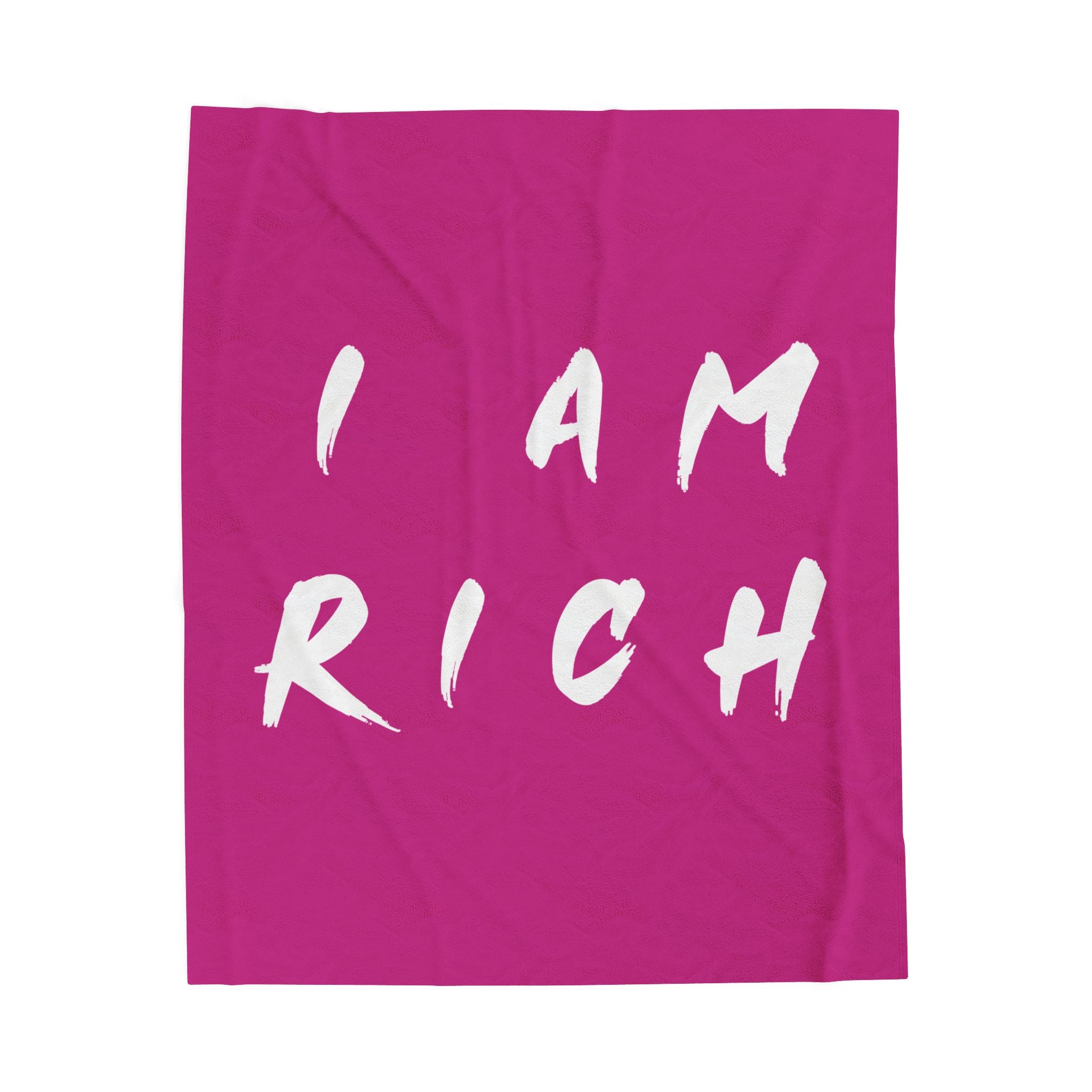 I Am Rich, Soft Throw for Home Decor, Gift for Cozy Nights, Motivational Decor, Luxury Bedding