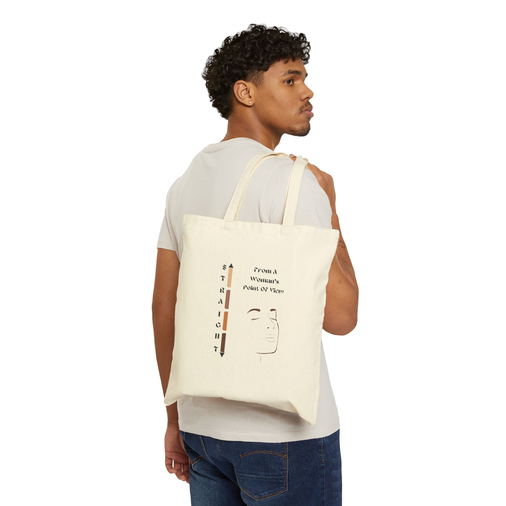 Straight From a Women's Point of View | Cotton Canvas Bag, Eco-Friendly Shopping, Gift for Her, Motivational Quote, Casual Style