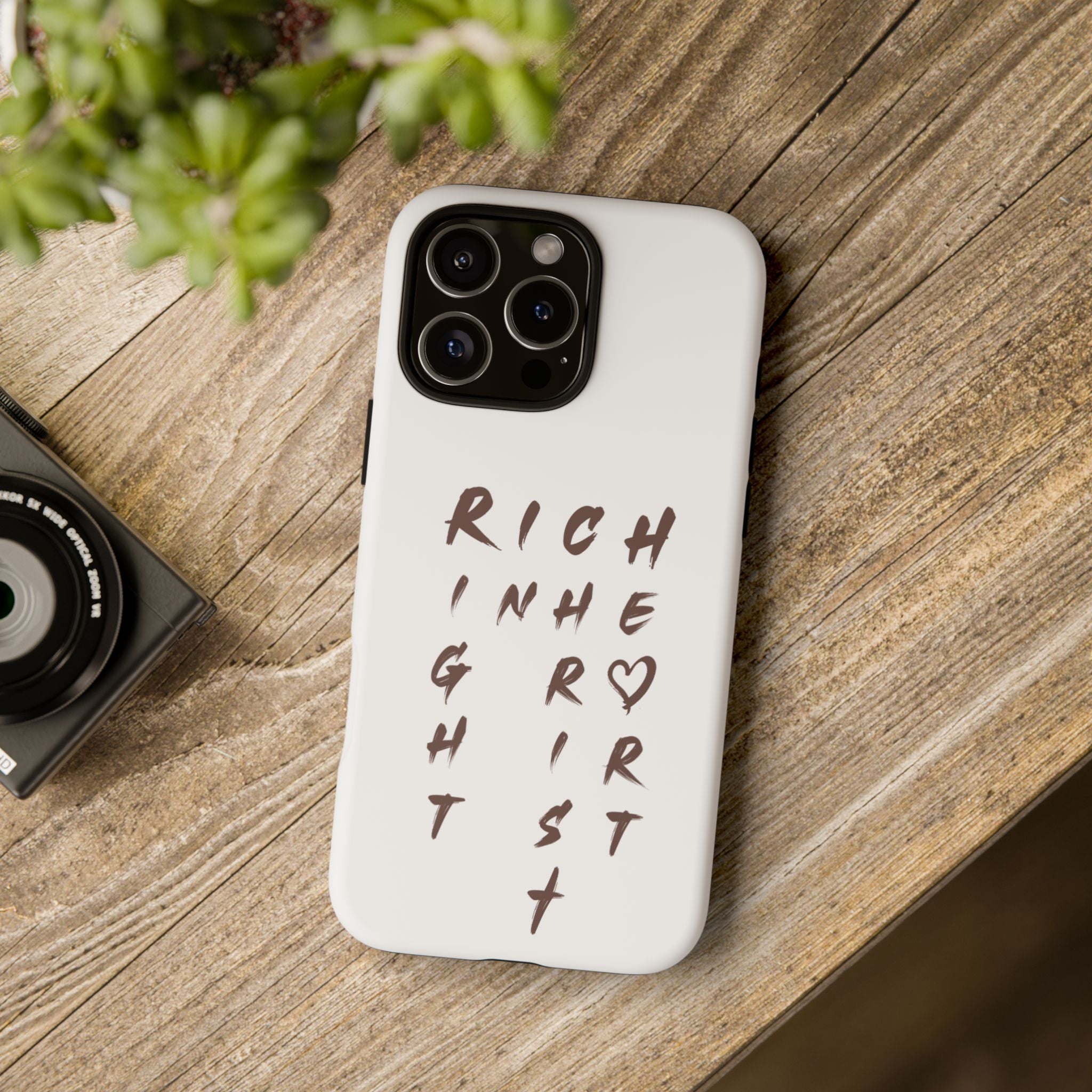 Rich in Christ Phone Case, Inspirational Phone Cover, Christian Gifts, Trendy Phone Accessory, Faith-Based Design