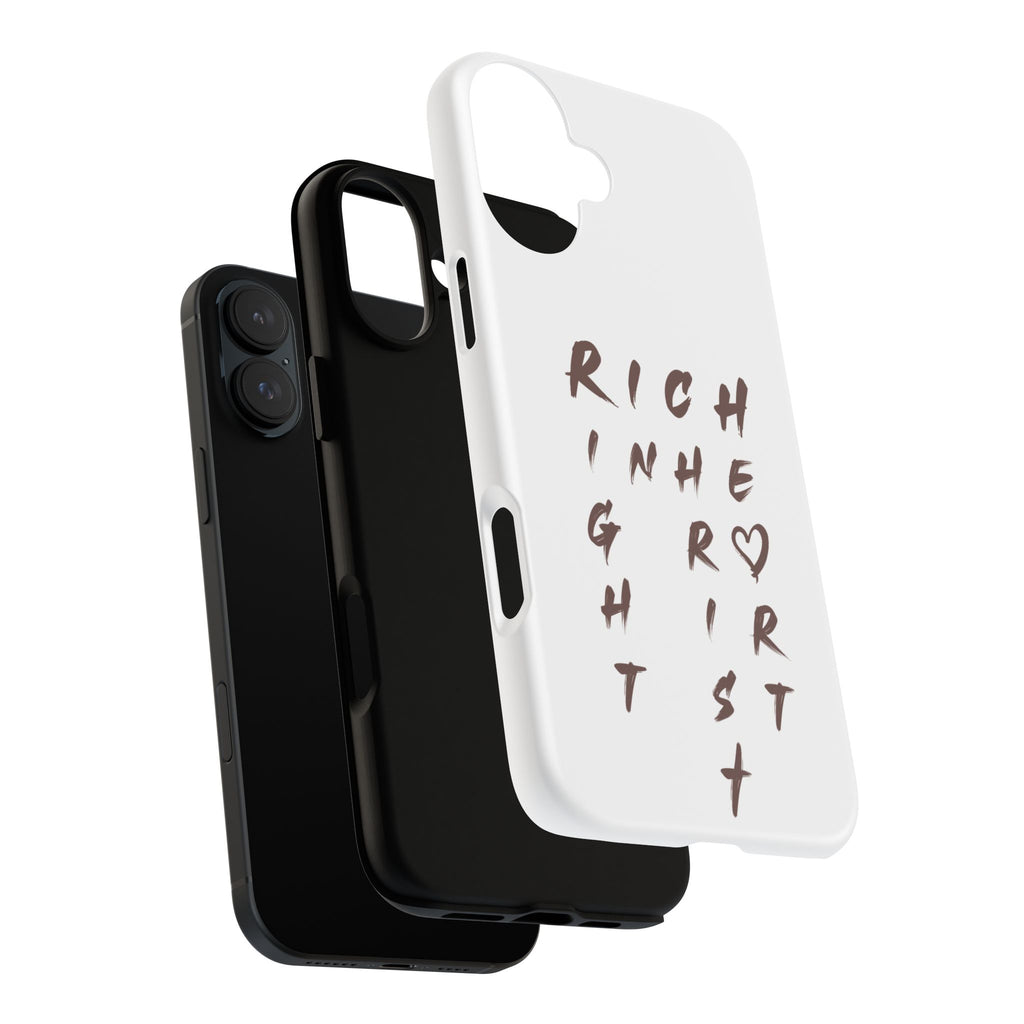 Rich in Christ Phone Case, Inspirational Phone Cover, Christian Gifts, Trendy Phone Accessory, Faith-Based Design