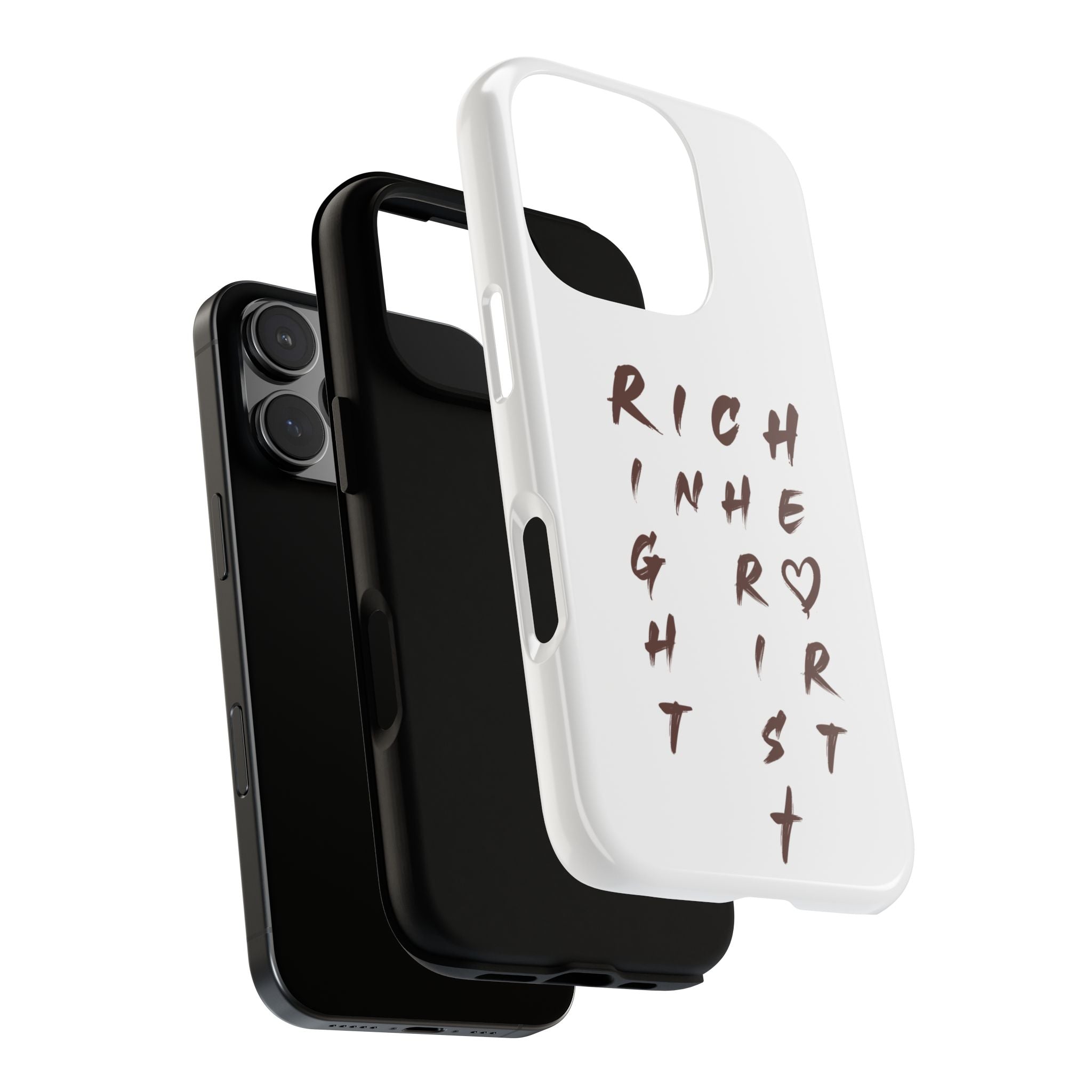 Rich in Christ Phone Case, Inspirational Phone Cover, Christian Gifts, Trendy Phone Accessory, Faith-Based Design