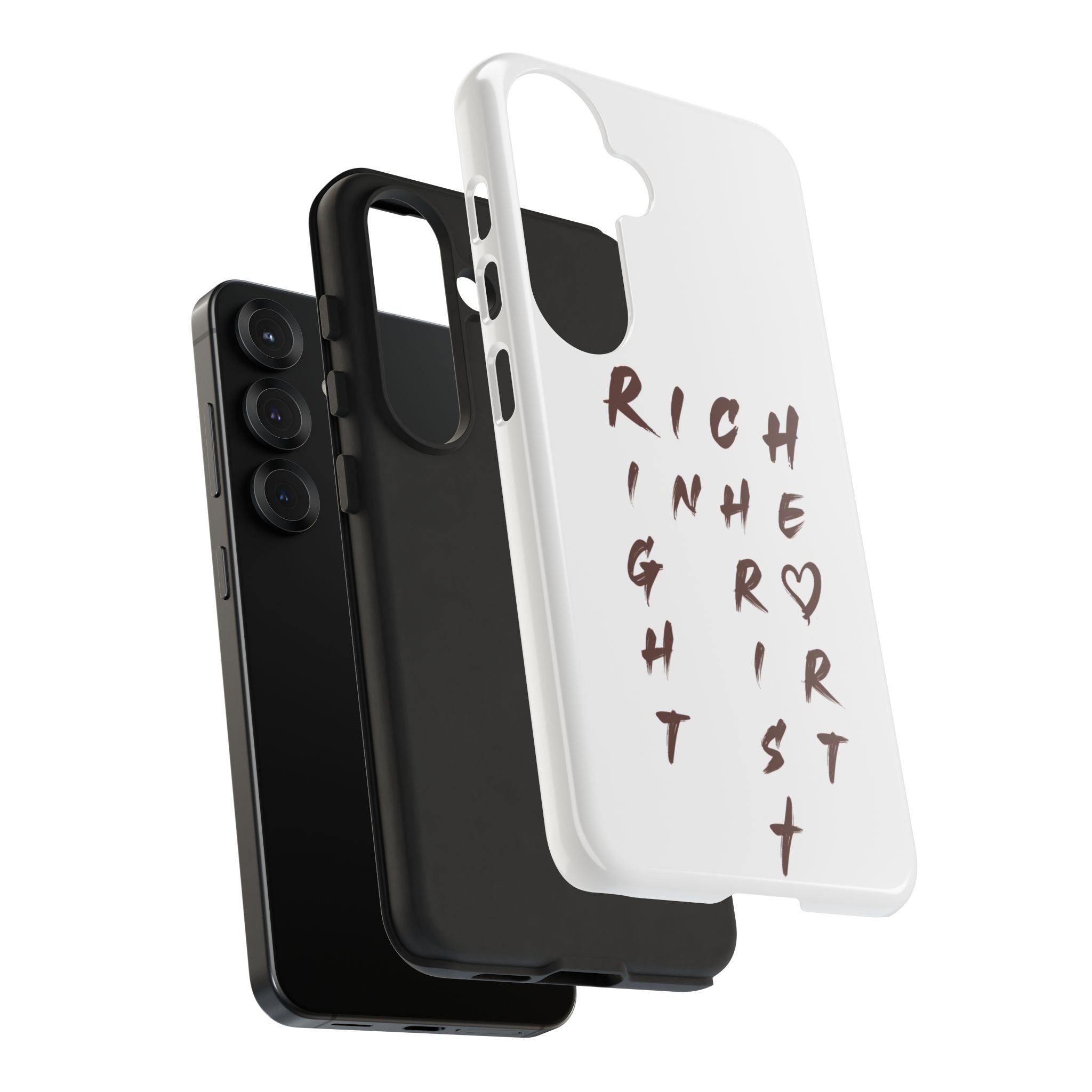 Rich in Christ Phone Case, Inspirational Phone Cover, Christian Gifts, Trendy Phone Accessory, Faith-Based Design