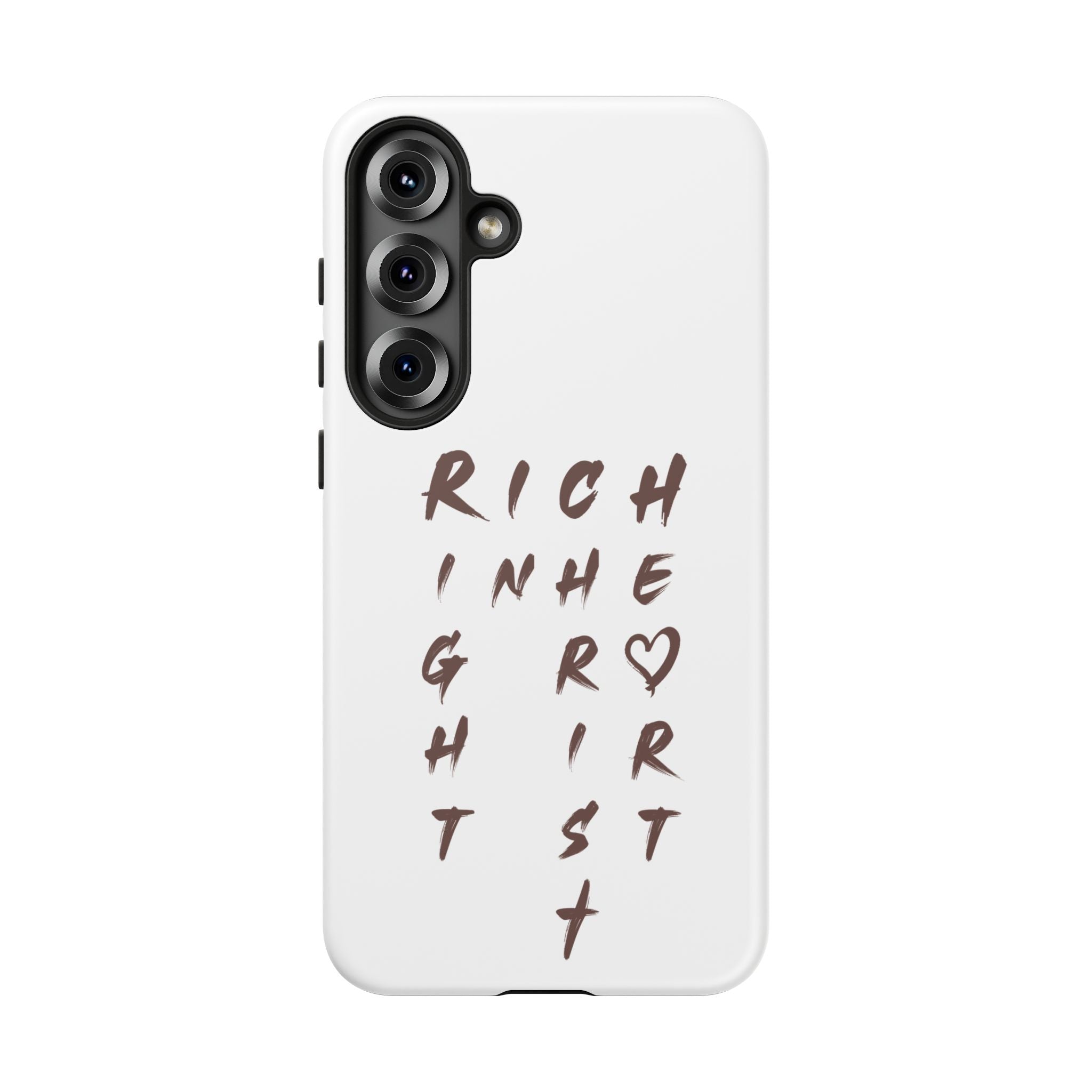 Rich in Christ Phone Case, Inspirational Phone Cover, Christian Gifts, Trendy Phone Accessory, Faith-Based Design