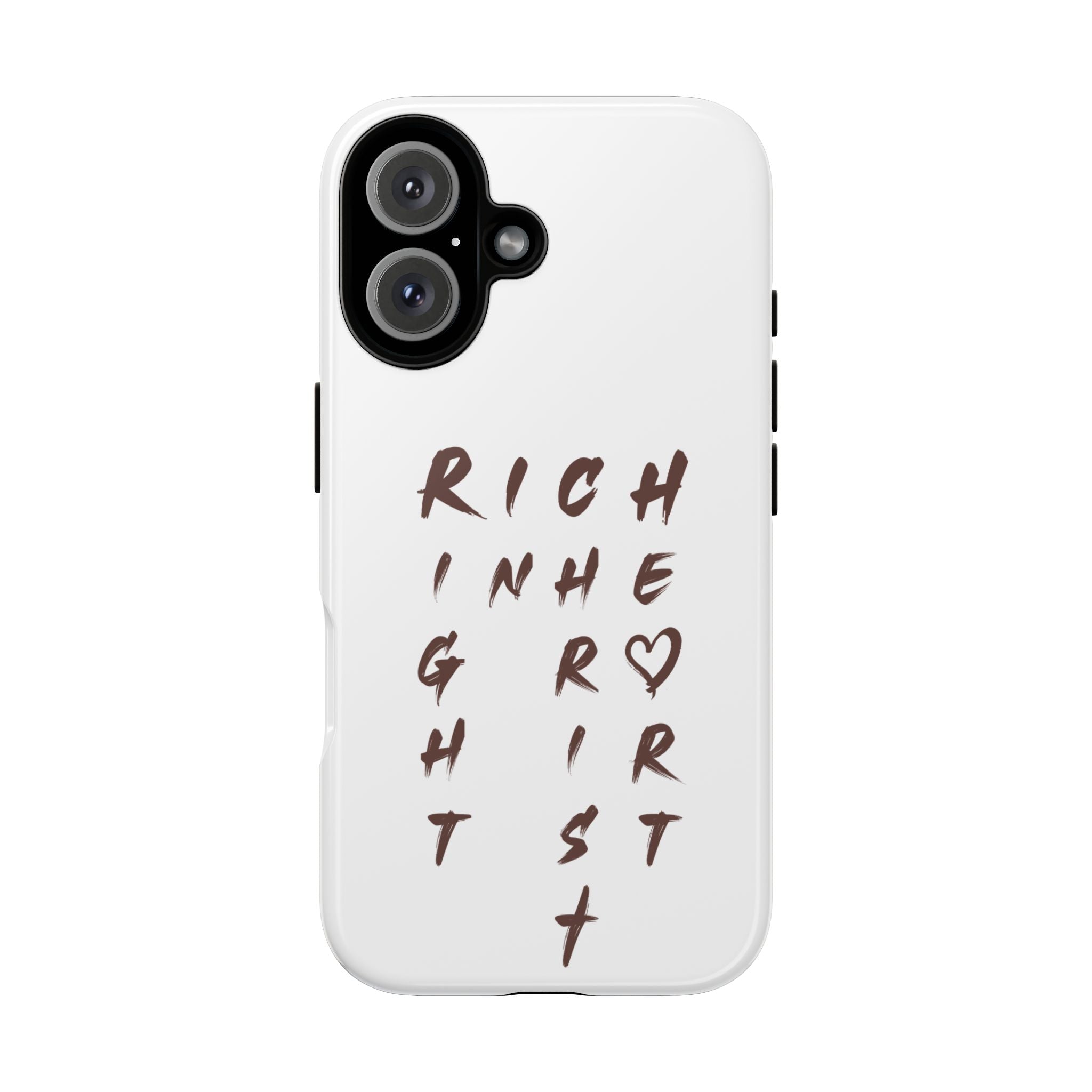 Rich in Christ Phone Case, Inspirational Phone Cover, Christian Gifts, Trendy Phone Accessory, Faith-Based Design