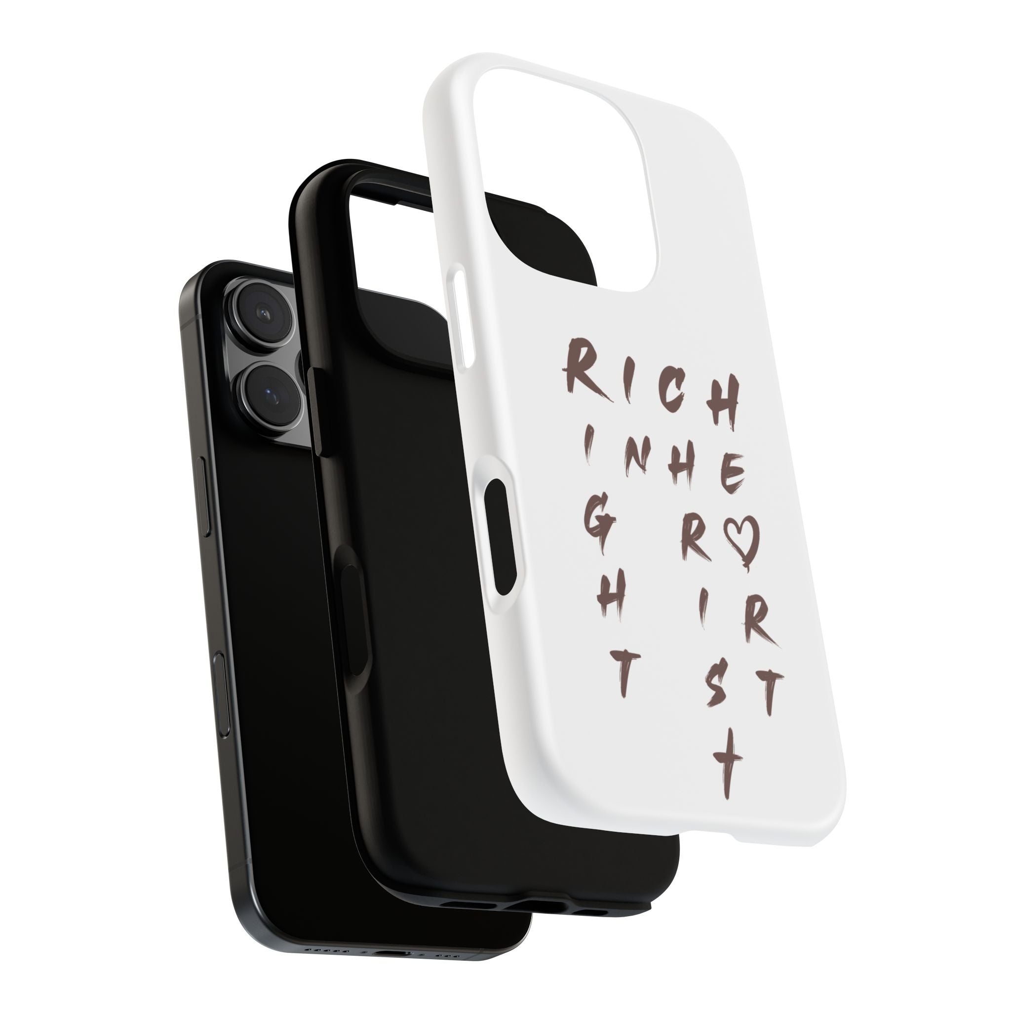 Rich in Christ Phone Case, Inspirational Phone Cover, Christian Gifts, Trendy Phone Accessory, Faith-Based Design
