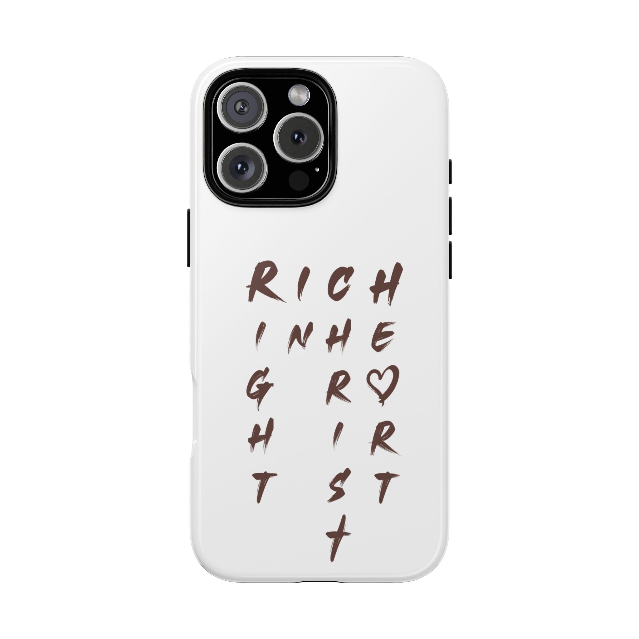 Rich in Christ Phone Case, Inspirational Phone Cover, Christian Gifts, Trendy Phone Accessory, Faith-Based Design