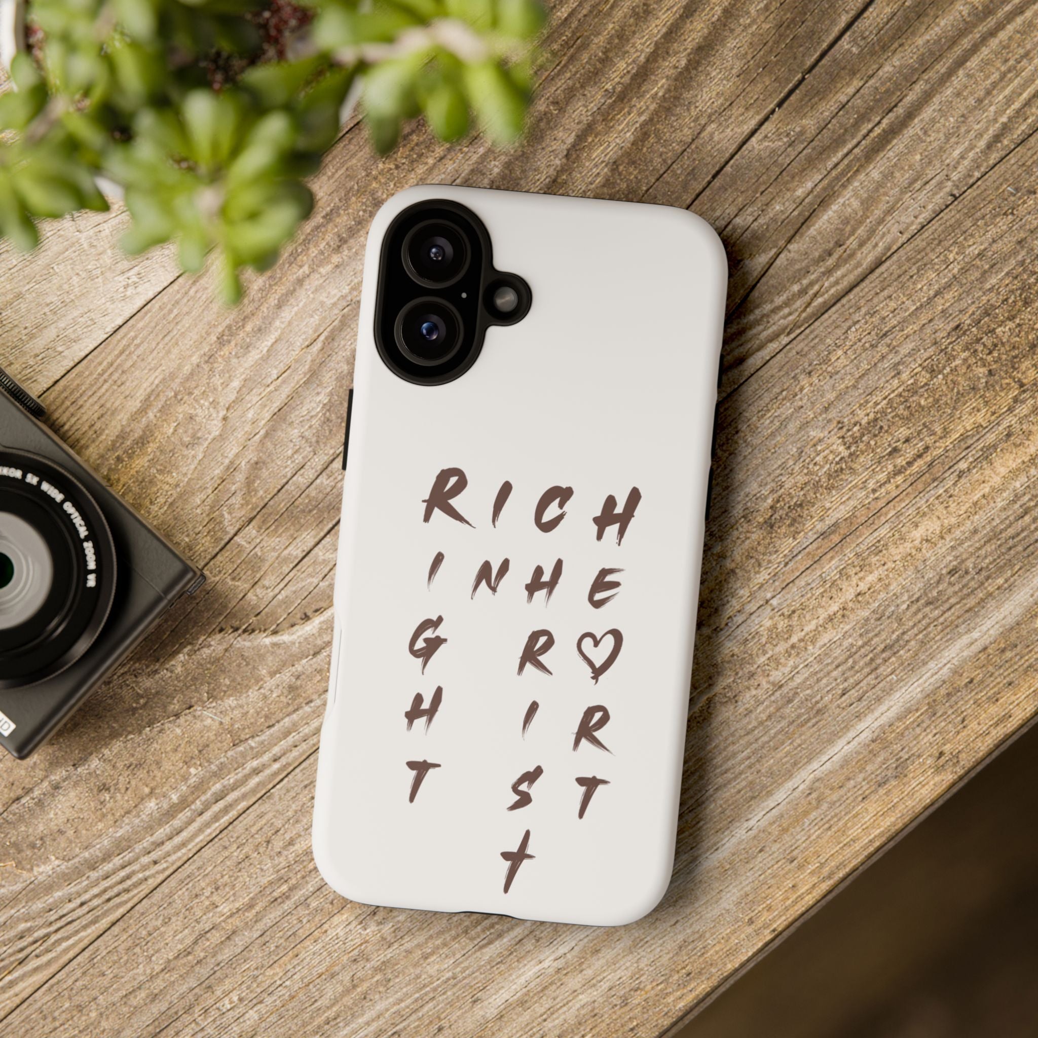 Rich in Christ Phone Case, Inspirational Phone Cover, Christian Gifts, Trendy Phone Accessory, Faith-Based Design