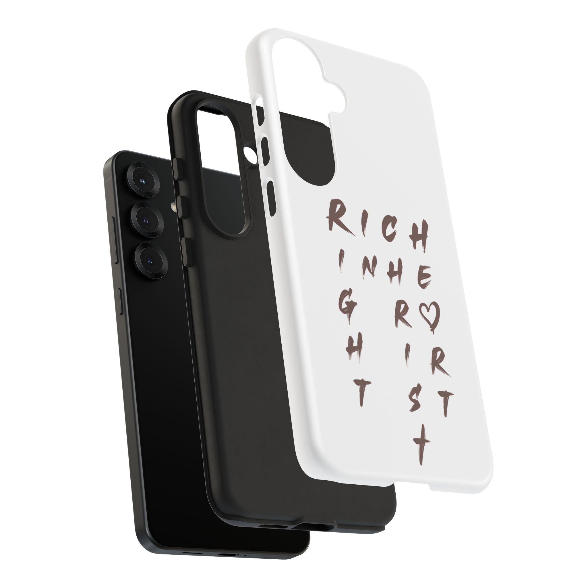 Rich in Christ Phone Case, Inspirational Phone Cover, Christian Gifts, Trendy Phone Accessory, Faith-Based Design