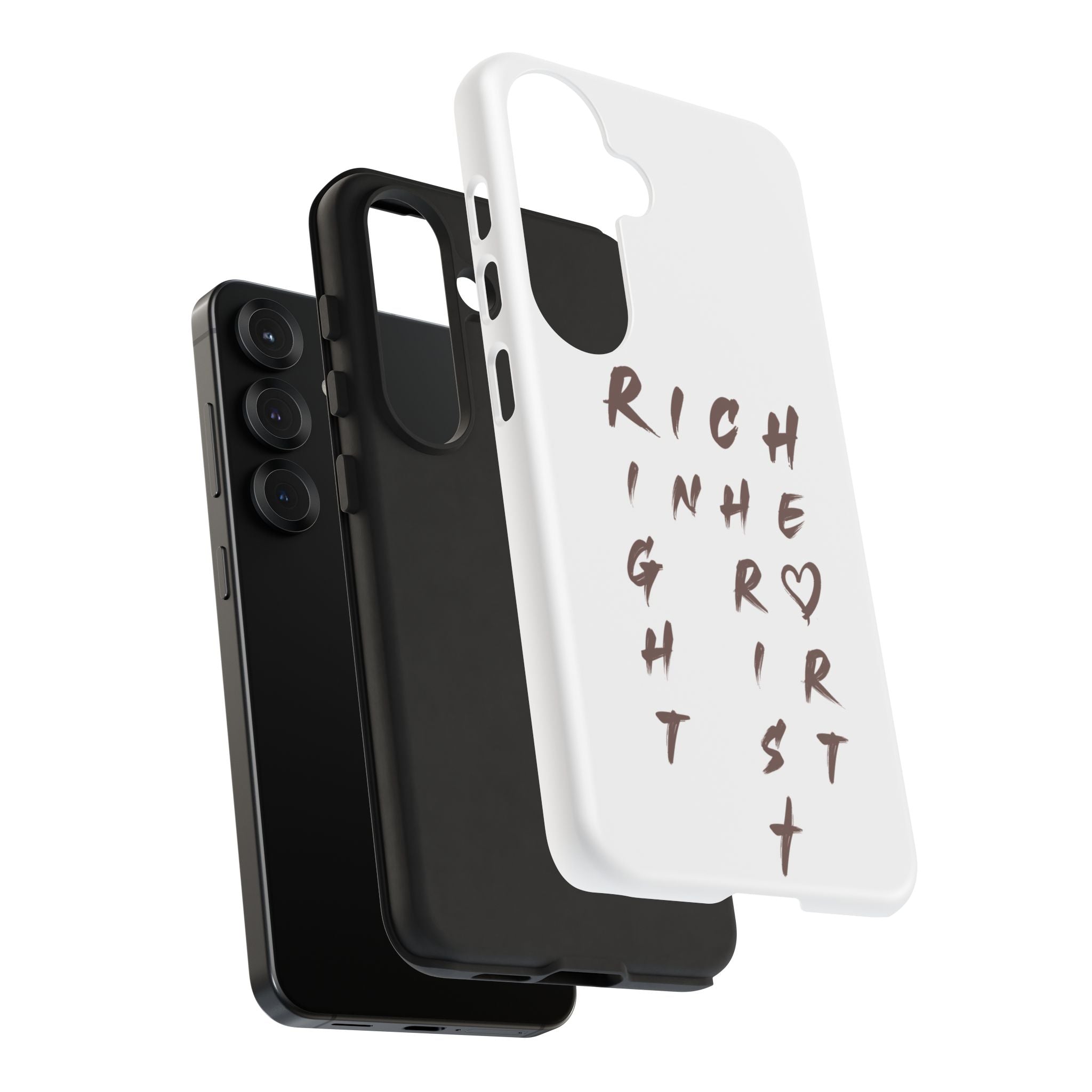Rich in Christ Phone Case, Inspirational Phone Cover, Christian Gifts, Trendy Phone Accessory, Faith-Based Design